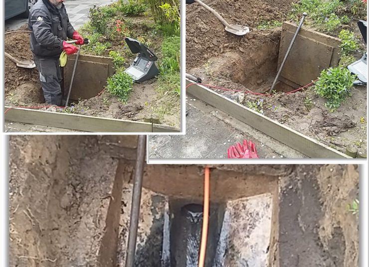 Glasvezelkabel door ontstoppingsput