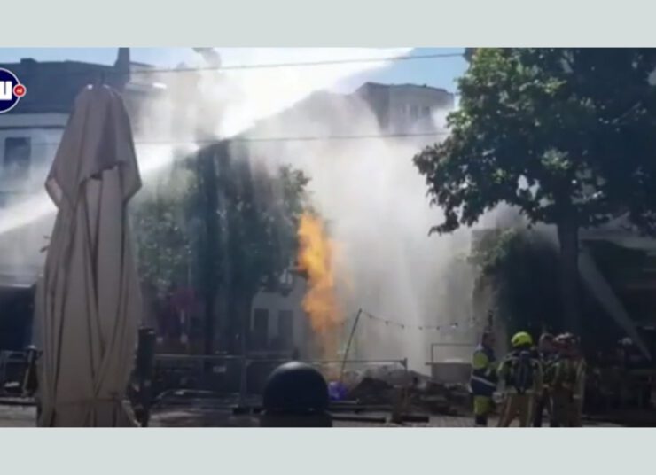 Grote steekvlam door graafschade