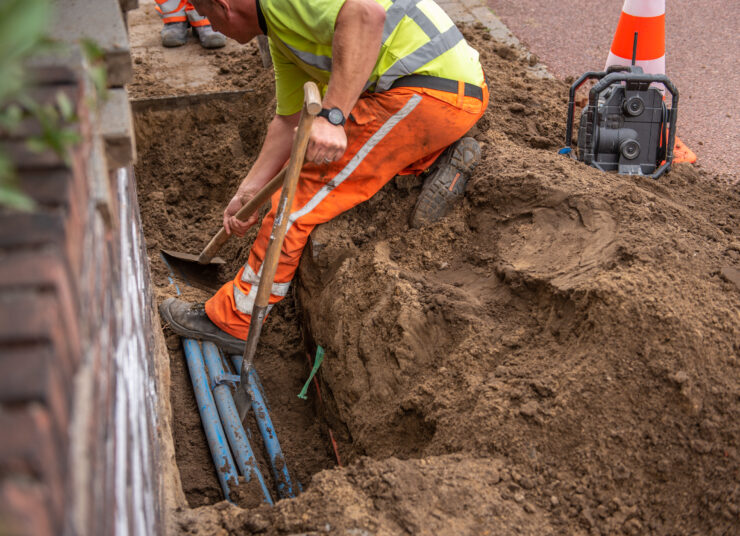 Zorgvuldig graven bij huisaansluitingen